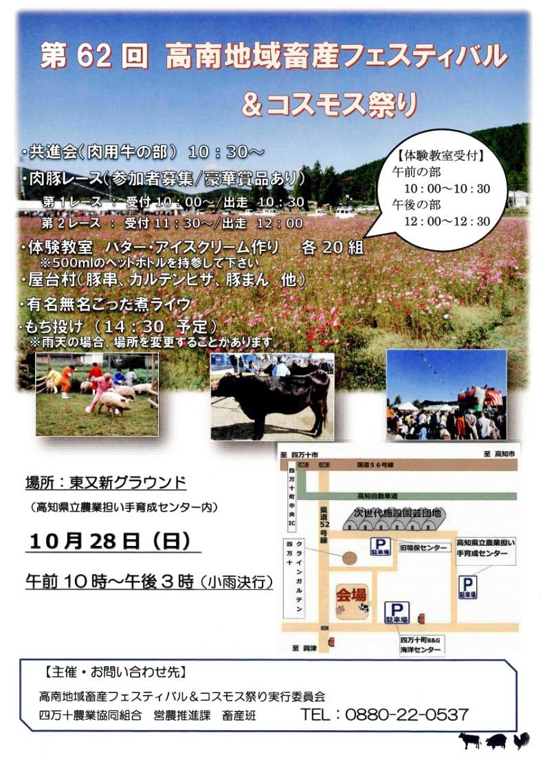 高知県四万十町でコスモス60万本見頃 10 28に畜産フェス 高知新聞